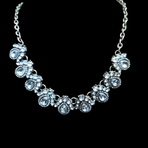 Vintage Jewelry - Vintage 16-18" Rhinestone Choker In Brass